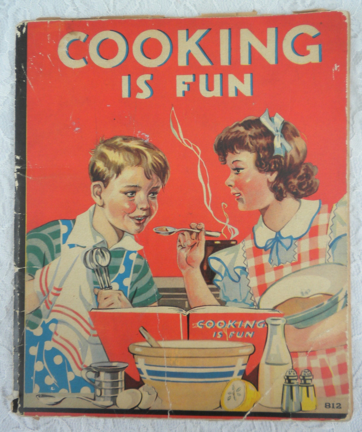 Cooking is Fun, 1938 cook book for boys and girls, illustrated