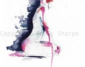Delicate // ORIGINAL - watercolor & ink - painting