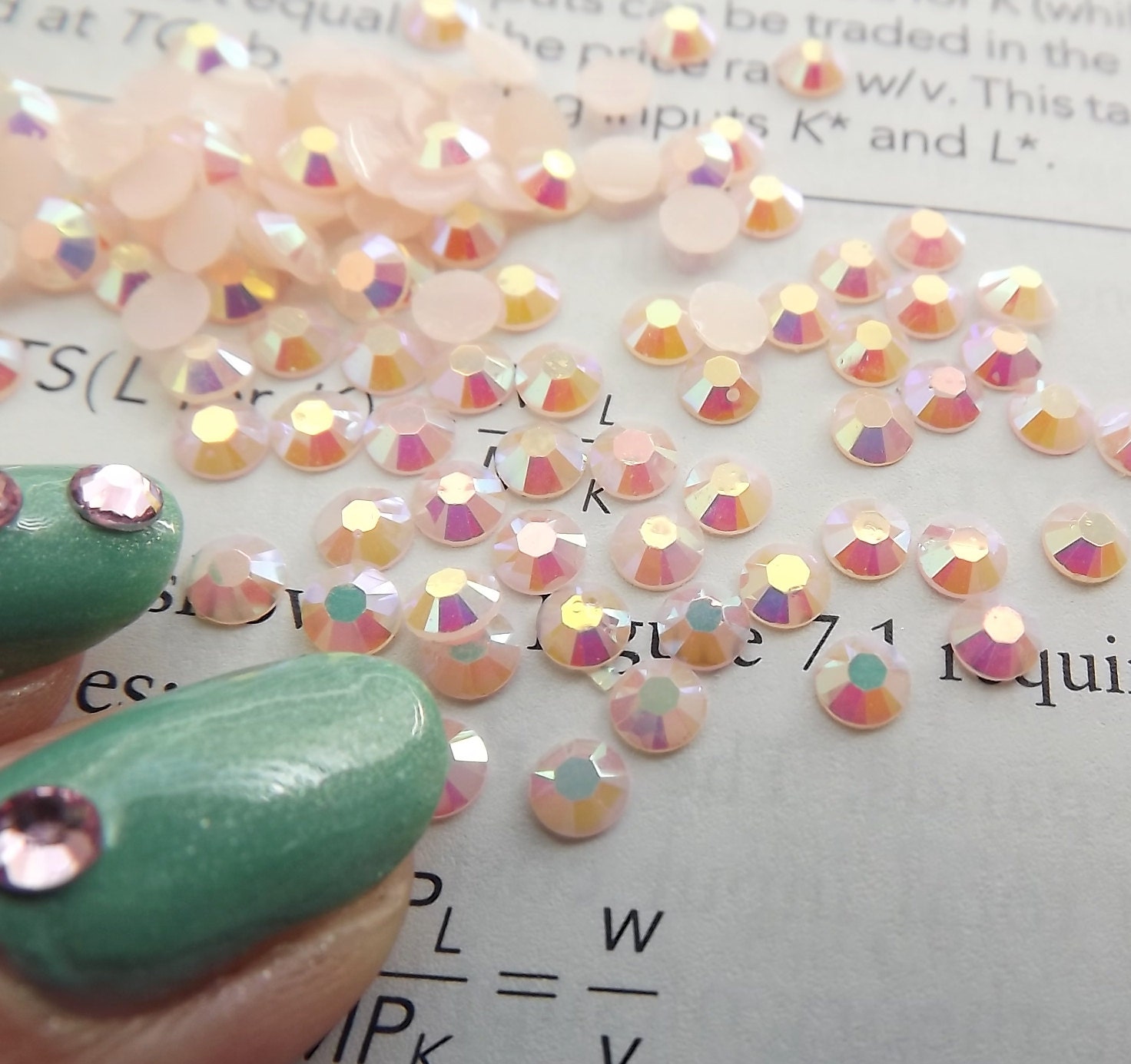PEACH AB Jelly 4mm 16ss Acrylic Rhinestones 1 Gross 144 Pcs Flatback