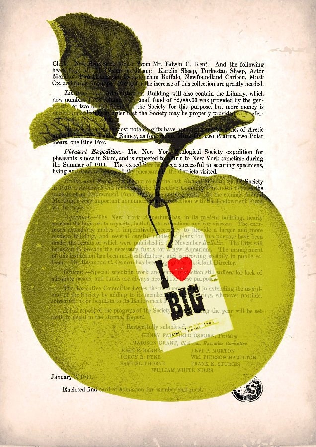 BIG APPLE, original ARTWORK, art print, art poster