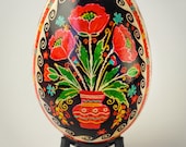 Poppy Pot of Passion, Real Traditional Ukrainian Poppy Goose Easter Egg, Very Intricately Detailed