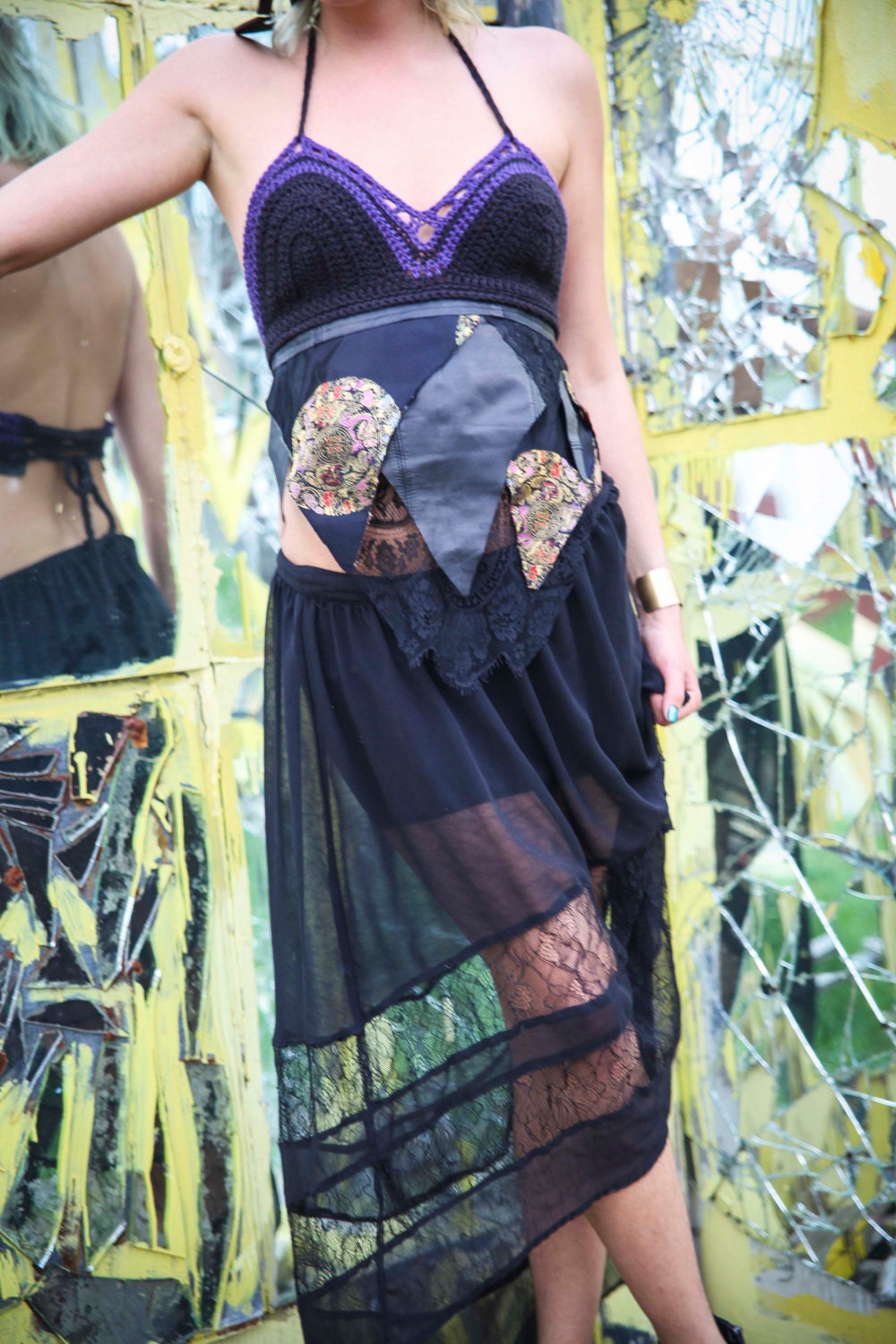 mixed media nymph  halter top