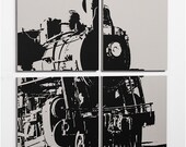 Old Freight Train Original Screenprint by Right Grain - Personalized Art Gift