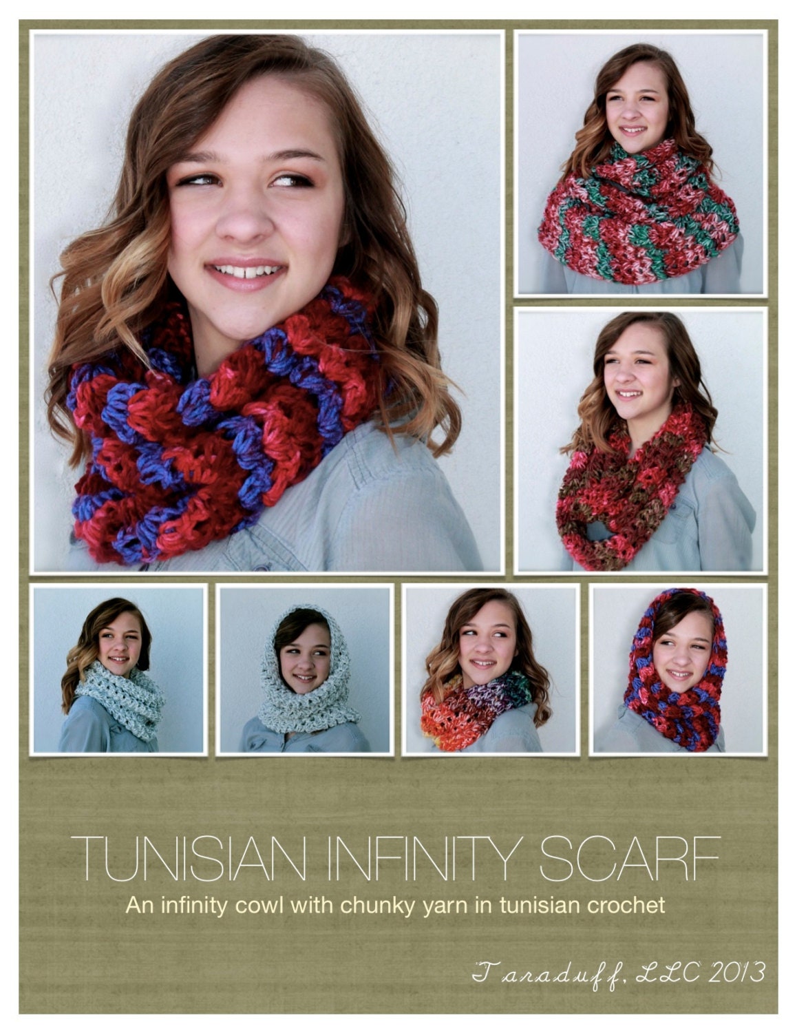 Tunisian Serenity Cowl Crochet Pattern PDF file