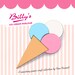 Ice Cream Cone Brooch: Red and Blue or Pink and Blue