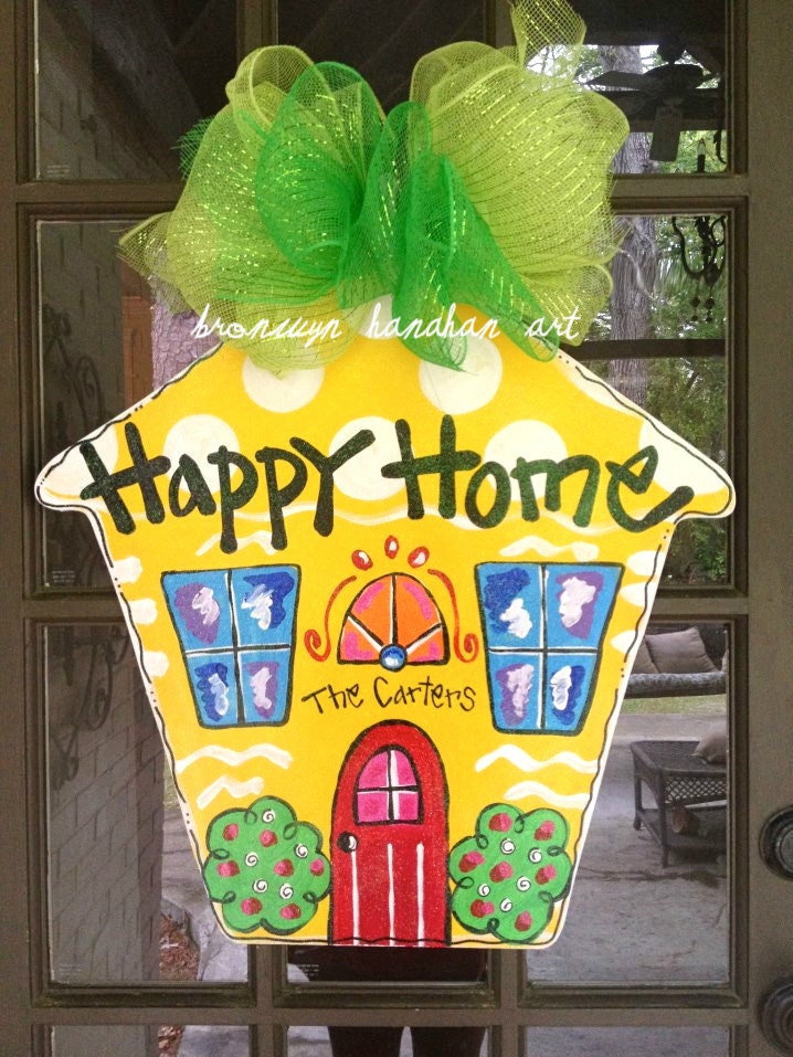 Happy Home Door Hanger - Bronwyn Hanahan Art