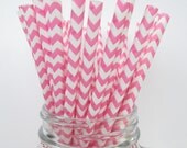 50 Bubblegum Pink Chevron Paper Straws Printable Flag PDF Lips Mustache