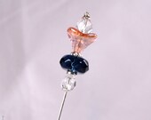 Brown and Blue 3 Inch Stick Pin, Hat Pin, Lapel Pin, Hijab Pin H0118