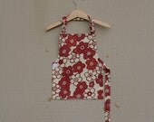 Toddler Apron - Maroon Flowers