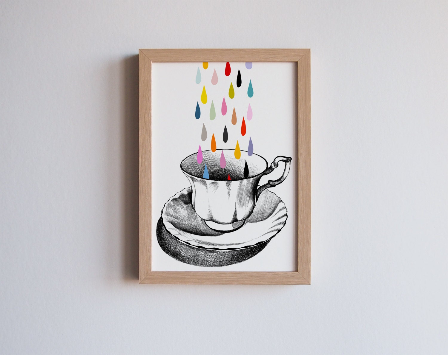 TEACUP RAIN art illustration print 8x11.5 (A4)