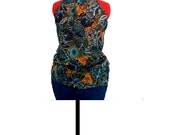 Paisley print satin halter top