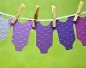 50 Onesie Diecuts - Baby Girl - Baby Shower Decoration - Embossed Polka Dots
