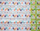 dots and triangles - pastel fabric - fat quarter - triangle fabric - geometric fabric