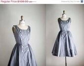 25% OFF SALE 50s dress / 1950s  gingham cotton dress / Easy Living  dress