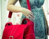 SALE - 10% OFF - Red Messenger bag, Women tote bag, Canvas Bag, Handheld Shoulder Bag, Diaperbag, Laptop Bag, Book Bag, Travel Bag