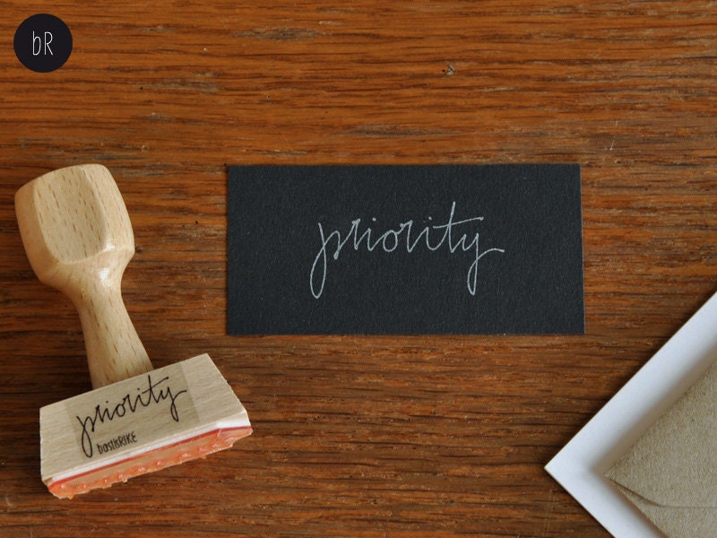 handlettered stamp "priority" by bastisRIKE