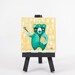 Yellow Bear Totem, Miniature Painting, Whimsical Small Art, Children's Animal, Honey - Original Mini Painting by Kimberly Kling