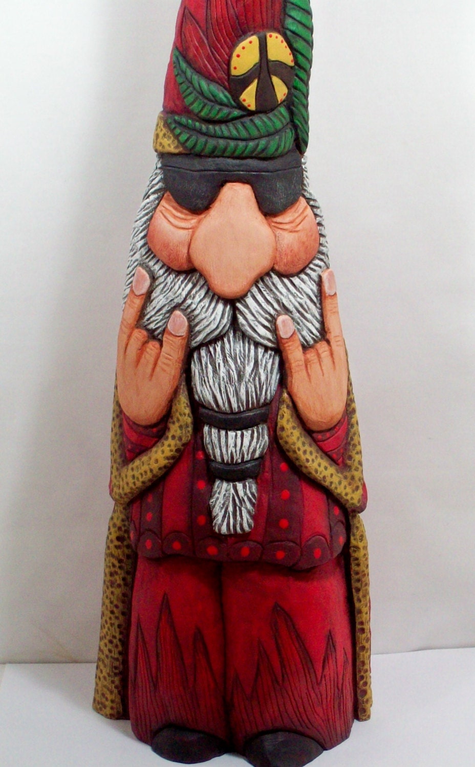 The Red Rocker Santa Wood Carving by LLA Carve