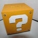 New Super Mario Bros style question mark block handpainted wooden coin bank
