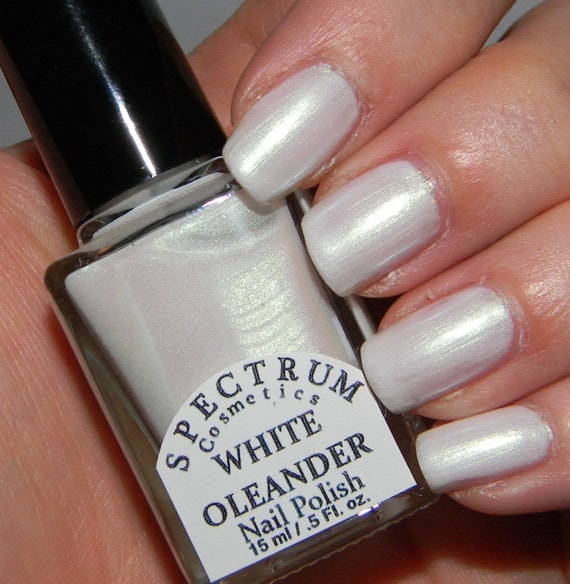 Items similar to WHITE OLEANDER White Iridescent Nail Polish on Etsy