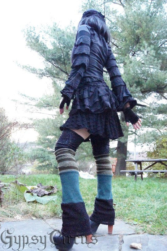 Dress - Steampunk - Black Gothic Mini Dress - Babydoll Dress - Japanese Fashion - Lolita - Black Ruffled Mini Tunic - Size Medium