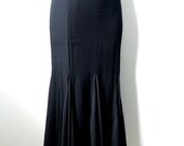 Vintage Mermaid Fishtail Skirt Fitted High Waist Black Womens Small Made in USA