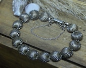Vintage BEAU signed Sterling Silver Clam shell or scallop bracelet