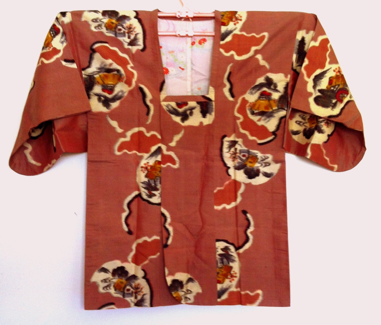 1950s SILK MEISEN MICHIYUKI with Village Motif