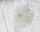 Ava style 020 Feather flower headpiece or brooch