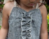 dress/tunic ruffle linen pepper  RESERVED
