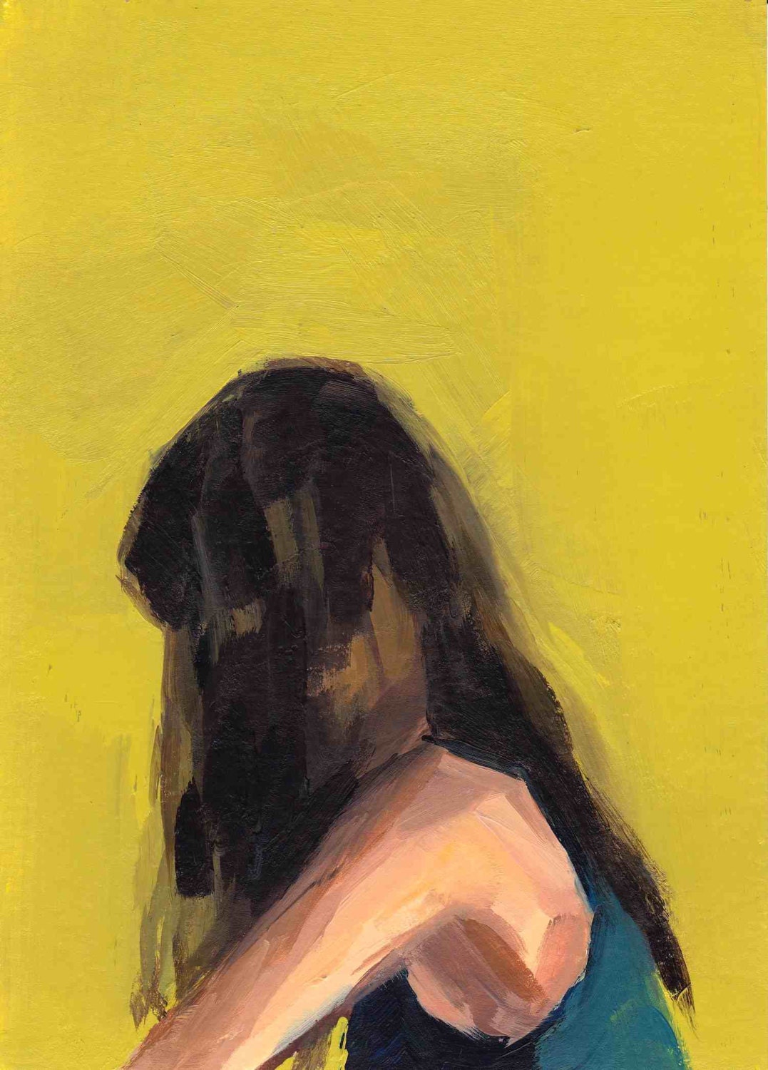 Portrait in Yellow . giclee digital art print of painting