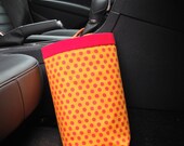Car Trash Bag KAFFE FASSETT Spot Gold and Red, Women, Car Litter Bag, Auto Accessories, Auto Bag, Trash Bag, Car Catch All
