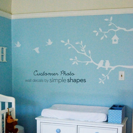 Cute Birds and Branches Decal - Vinyl Wall Decal - SM