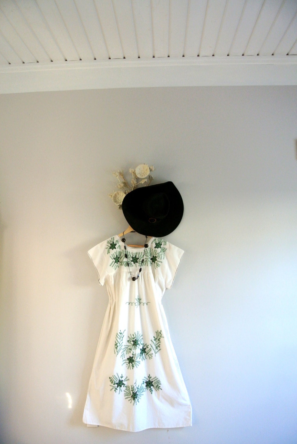 Vintage Moo Moo, boho chic dress, retro hippie chic summer dress, women's clothing, embroidery sundress, true rebel clothing