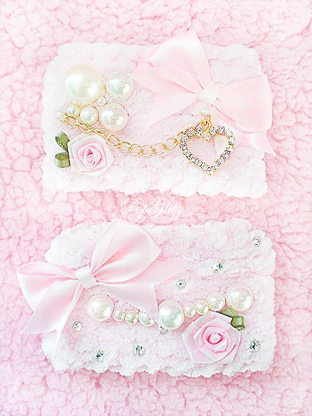 The Elegant Girl Pink Wristbands - Girly Girl Baby Doll Gorgeous Elegant Romantic Sweet Lolita Loli Princess Hime Gyaru