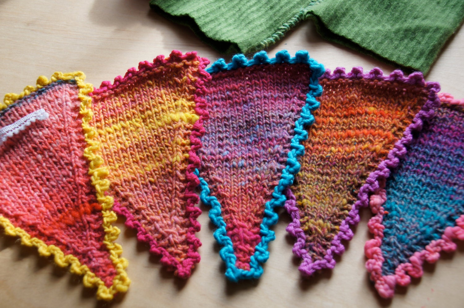 Hand Knit and Crochet Colorful Garland/Bunting/Banner