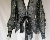 vtg mary mcfadden 1970s silk chiffon lame disco midriff top blouse