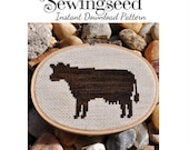 INSTANT DOWNLOAD Cow Silhouette Cross Stitch Pattern