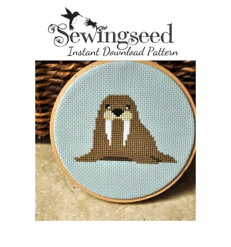INSTANT DOWNLOAD Walrus Cross Stitch Pattern