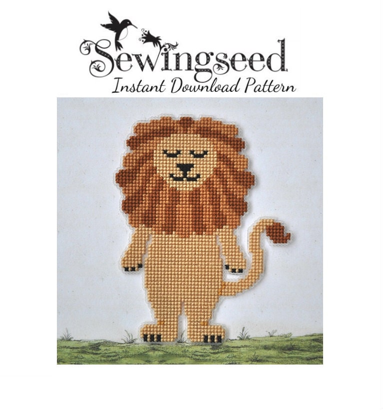 INSTANT DOWNLOAD Lion cross stitch pattern, Wizard of Oz