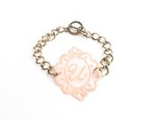 Personalized Initial Bracelet in Lace - Your Choice of Color and Letter - Personalized Monogram Jewelry Letter Jewelry
