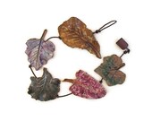 Clay Veggie Leaves Wall Hanging (5) - Made with Real Vegetable Leaves - Unique Kitchen Decoration