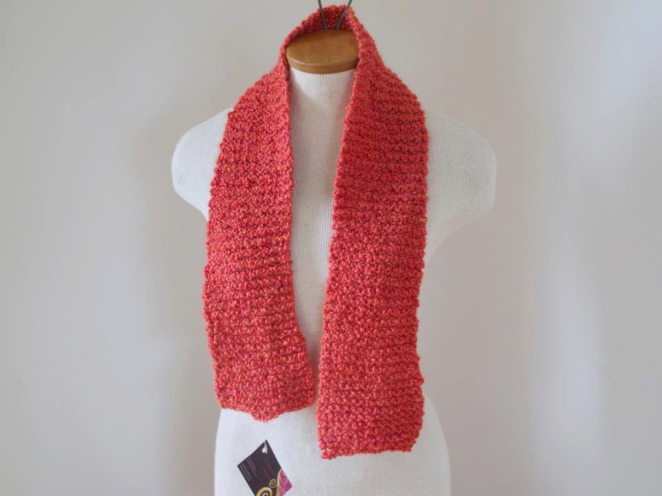 SUPER SALE Short Coral Orange Pink Scarf