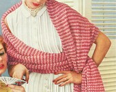 Vintage Knitted Stole Instructions 21 x 72 inches less fringe Immediate PDF Download File