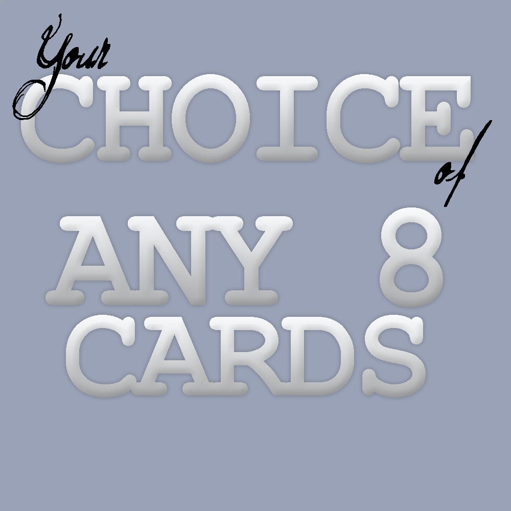 Blank Notecards Set of Eight - Custom Choice Block Printed Cards
