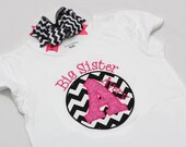 Big Sister Shirt - Circle Initial -  Personalized Big/Middle/Little Sis Shirt or Onsie and Hairbow