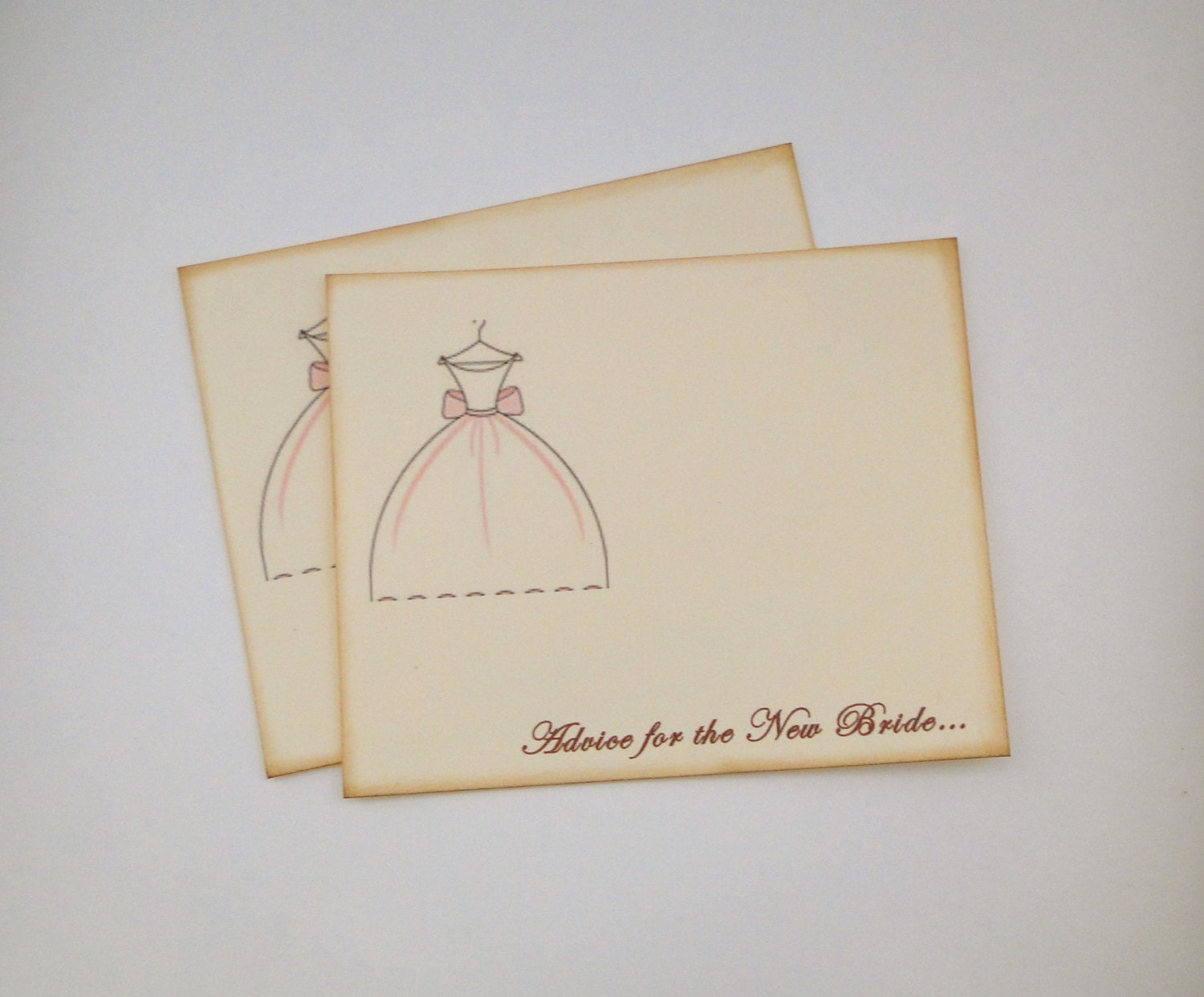 Bridal Shower Guest Book Alternative Cards - Set of 50 - Bridal Gown Wedding Advice