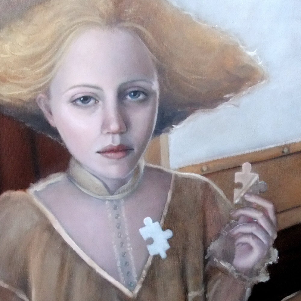 Completing The Puzzle  -- signed (8x10) Print of an Original Oil Painting