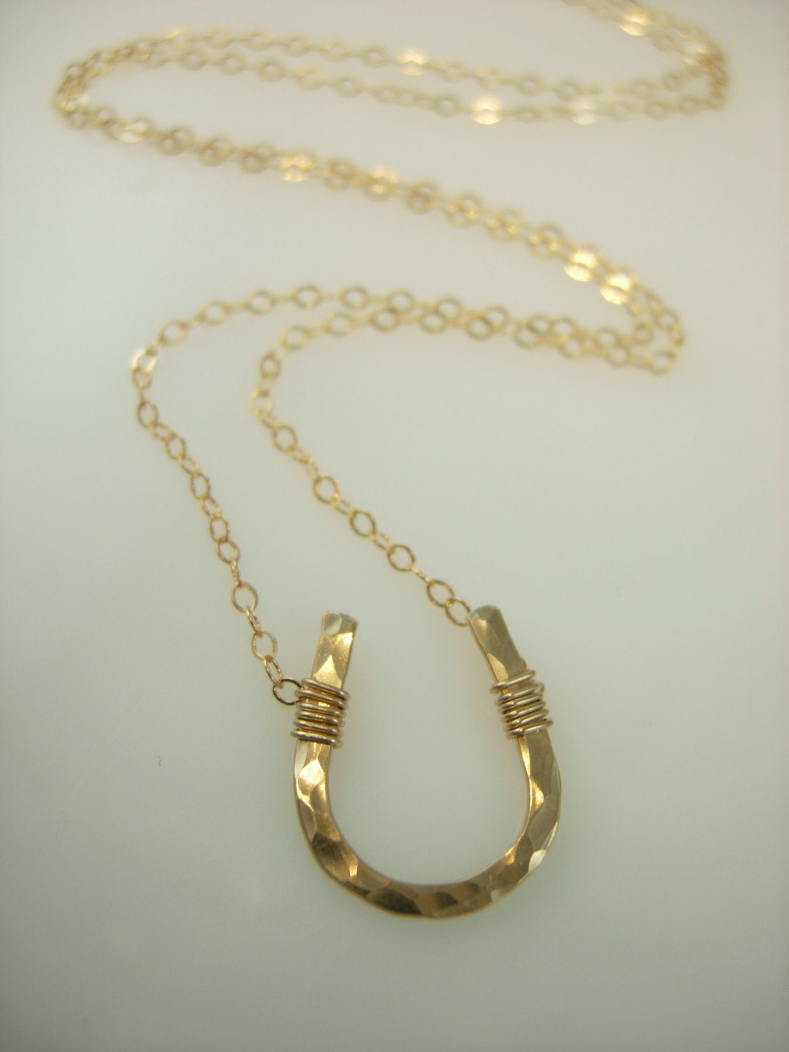 Gold Horseshoe Necklace - Lucky Horseshoe Necklace - 14k Gold fill Horse Shoe Necklace