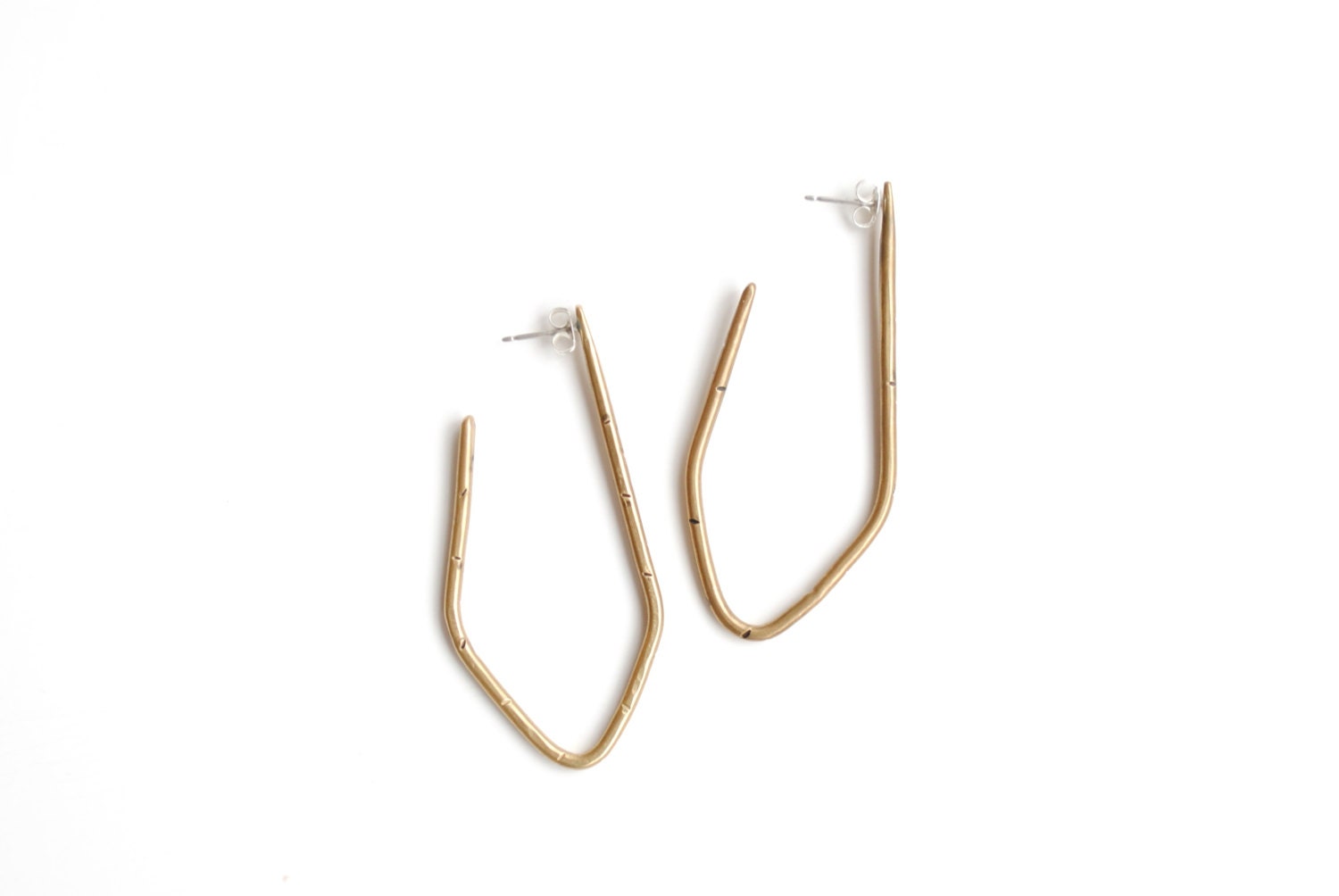 Brass Geometric Hoop 1B66